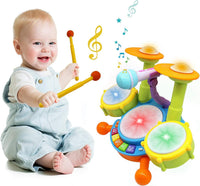 Drum Set for Toddlers, Kids Musical Instruments - Yellow - image 2