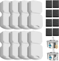 Cat Water Fountain Filter: 12 Cat Fountain Filter Replacement – Essentials for Cats - 8 Filters +8 Sponges