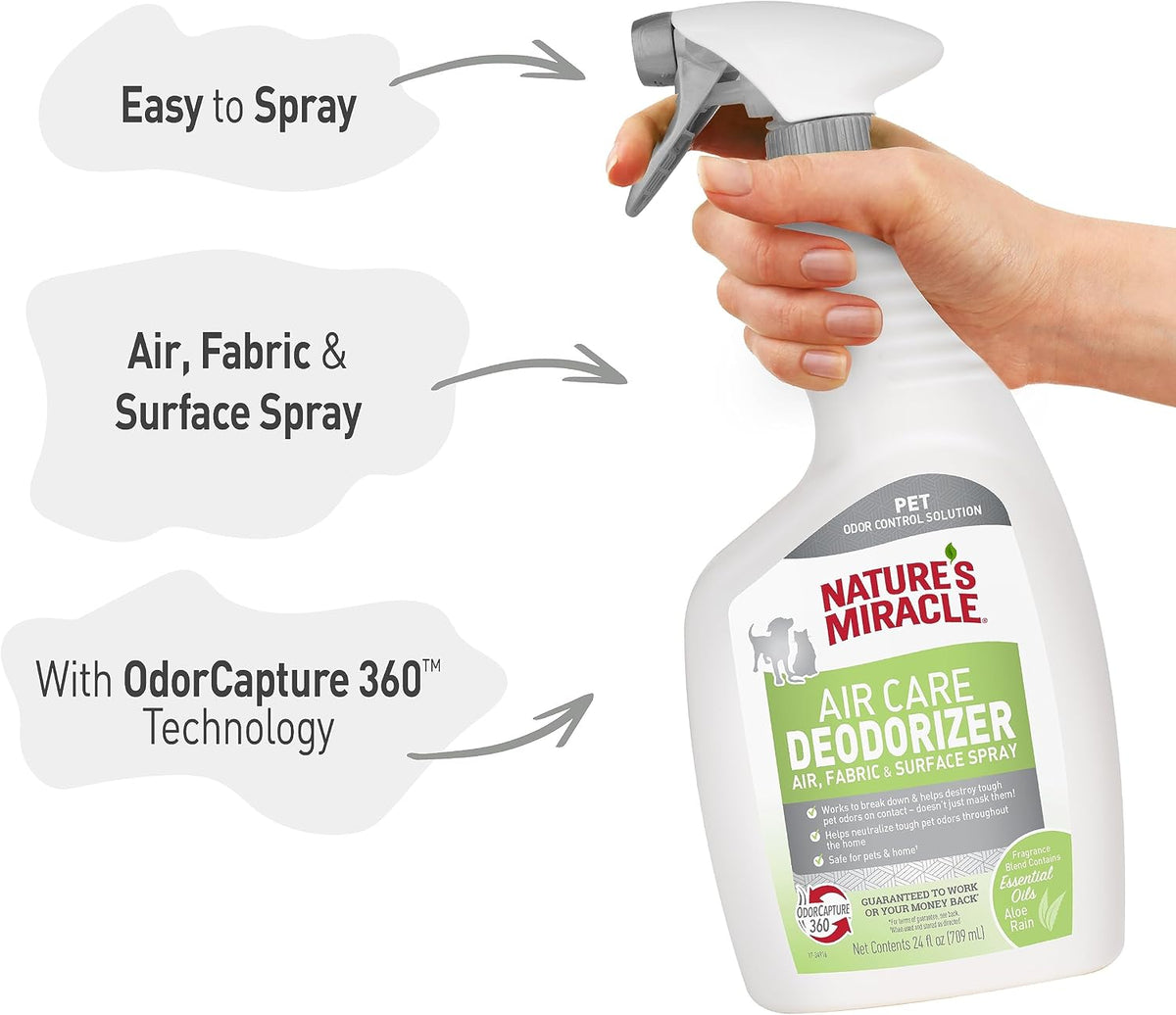 Nature's Miracle Air Care Spray for Multiple Surfaces - Aloe Rain / 24 Ounce (Pack of 1) - image 4