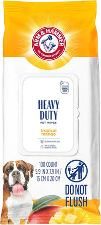 Arm & Hammer Heavy Duty Multipurpose Dog Wipes, Mango - 100 Count (Pack of 1)