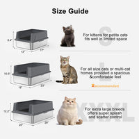 FURTIME Stainless Steel Cat Litter Box - Grey / Small - image 2