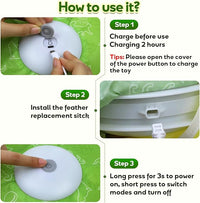 Interactive Cat Toys, Motion Activated, Moving Feather, Real Mouse Squeaky, Hide and Seek Cat Toys for Indoor Cats