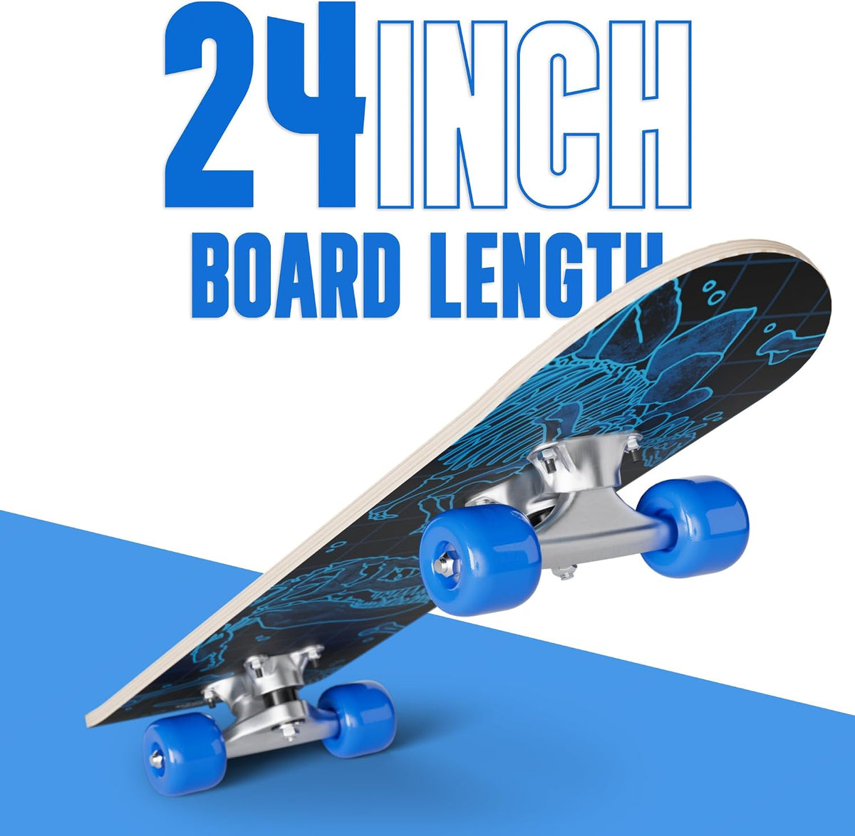 Rude Boyz 24 inch mini cruiser skateboard for kids with aluminium trucks - view 19