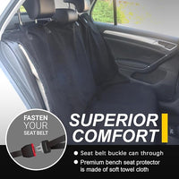 Back Seat Cover for Car Trucks Van SUV,Waterproof Rear Bench Towel Seat Covers for Dogs and Kids,Automotive Backseat Protector (Black)