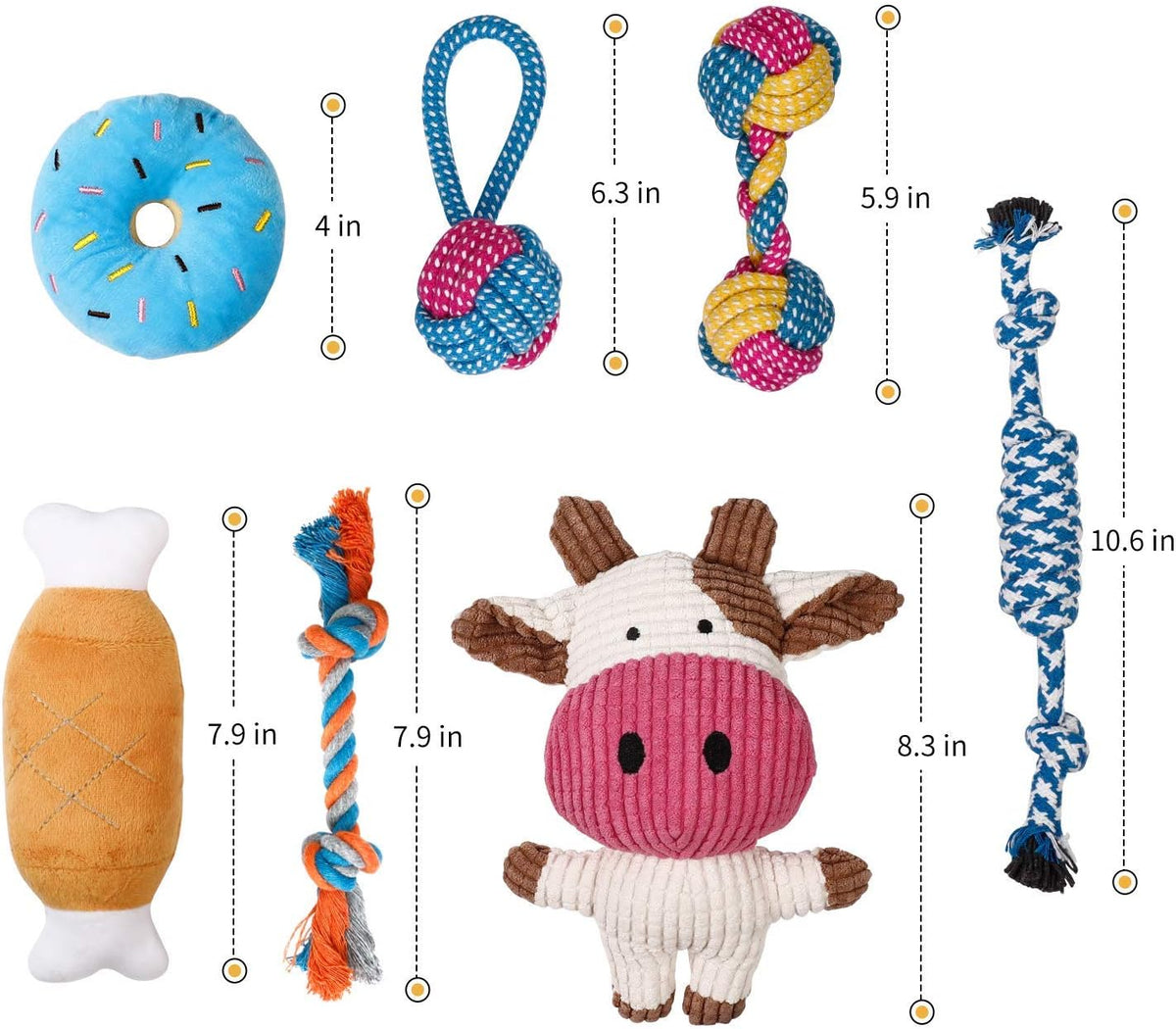 Toozey 7 Pack Small Dog Toys, Puppy Teething Toys - image 4