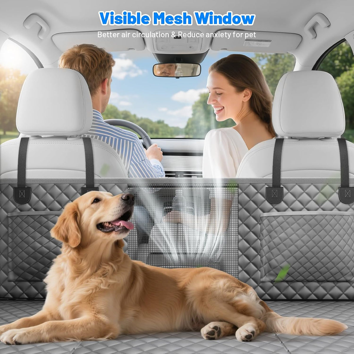 Dog Car Seat Cover for Back Seat - Grey / L - For Cars/SUV/ Sedans/MPV - image 4