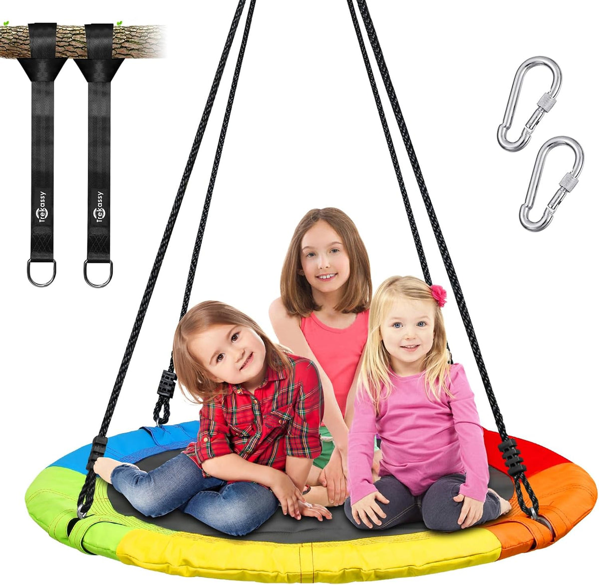 Trekassy 40" Saucer Tree Swing - Rainbow