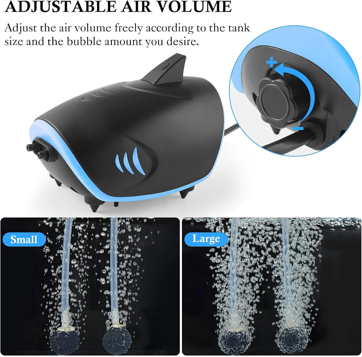 HITOP 3W Quiet Aquarium Air Pump: 80GPH Adjustable Fish Tank Air Pump - image 4