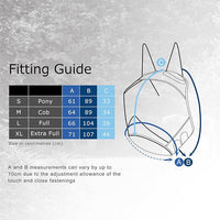 Harrison Howard Pro Luminous Horse Fly Mask Large Eye Space Standard with Ears UV Protection for Horse Signature Blue XL Extra Full Size