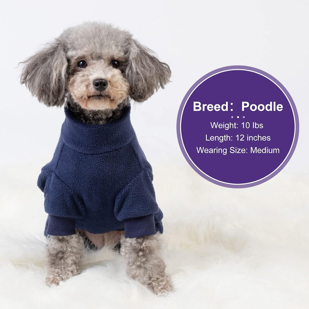 Navy fleece dog pajamas onesie with high collar and four legs - view 4