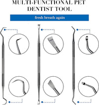 Hotop 3 Pieces Dog Dental Tooth Scaler and Scraper Stainless Double Headed Tarter Removing Tool Scraper Pet Teeth Cleaning Tools for Dog and Cat