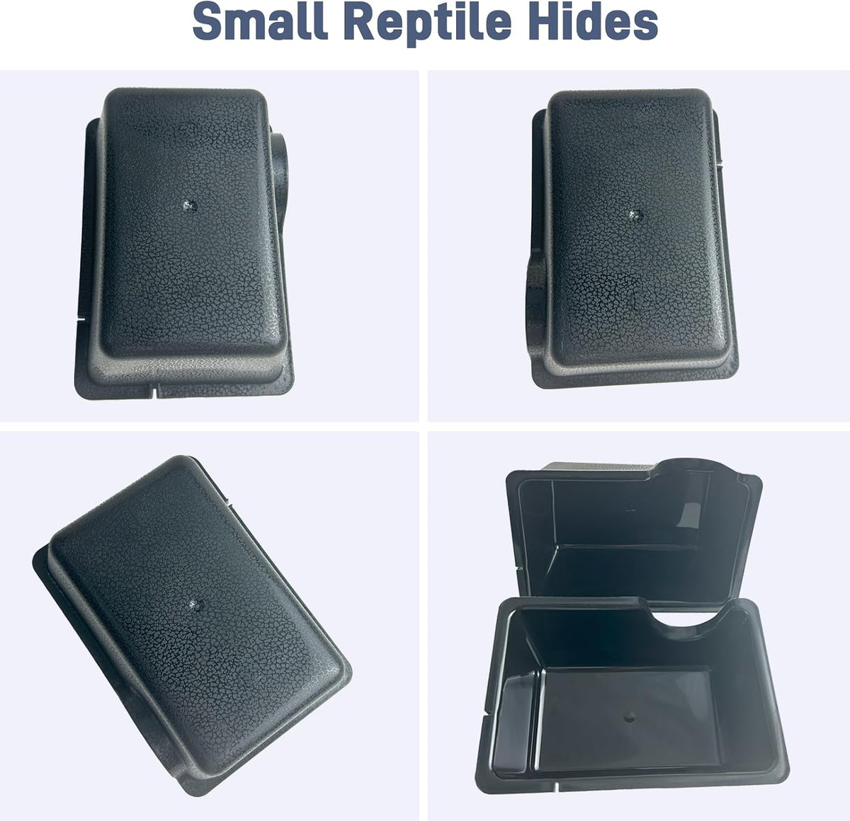 Reptile Hide Cave, Snake Hide for Ball Python & Gecko - Black / Small (2 Count) - image 3