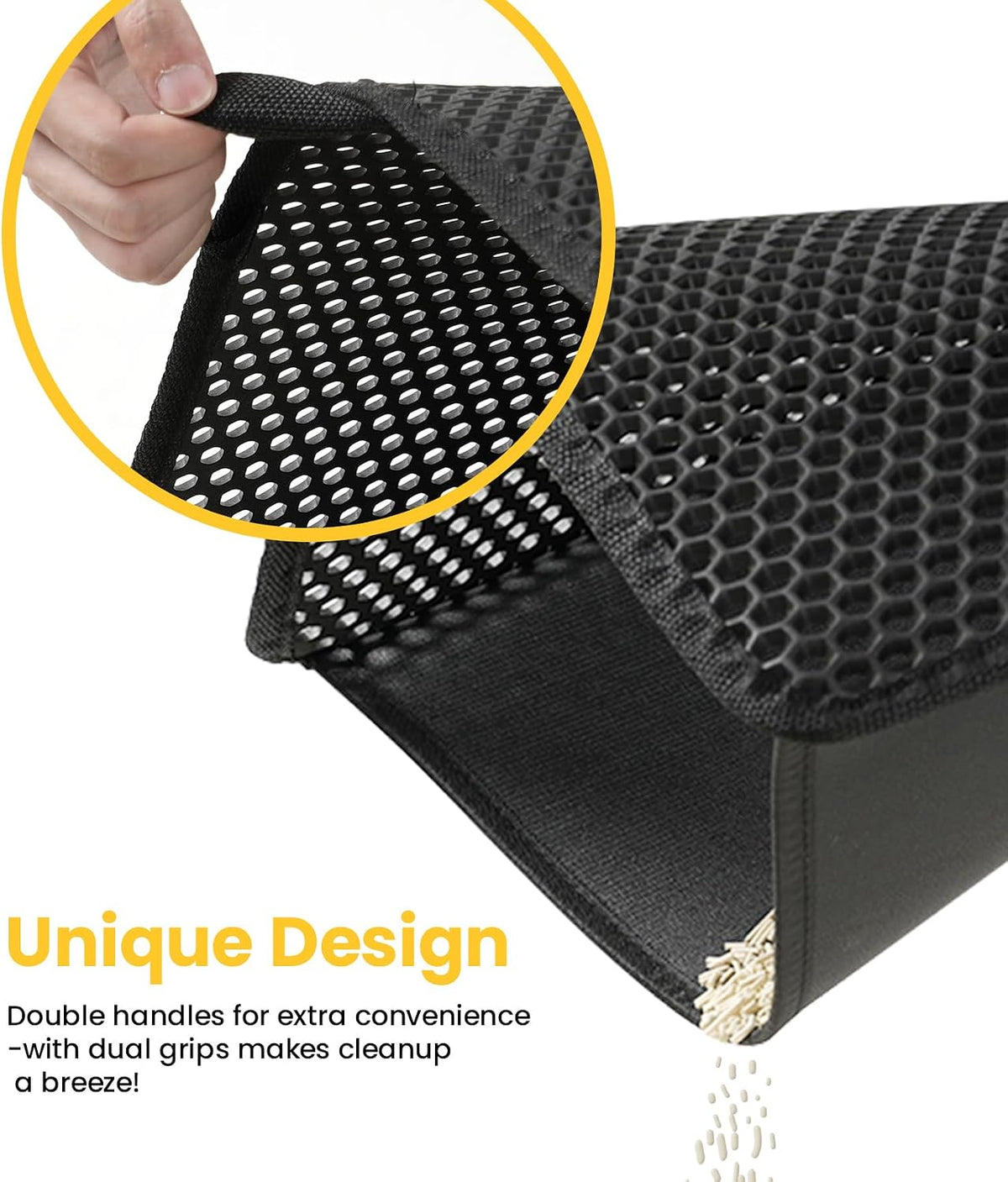 Conlun Cat Litter Trapping Mat for Small Spaces - Black / Large (30" x 22") - image 2