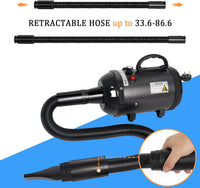 Dog Dryer for Large Dogs 5.2HP 3800W High Velocity Pet Hair Dryers – Essentials for Dogs - Black - image 2