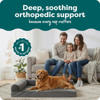 Furhaven Orthopedic Dog Bed for Large Dogs w/ Removable Bolsters - Jumbo / Platinum Gray - image 2