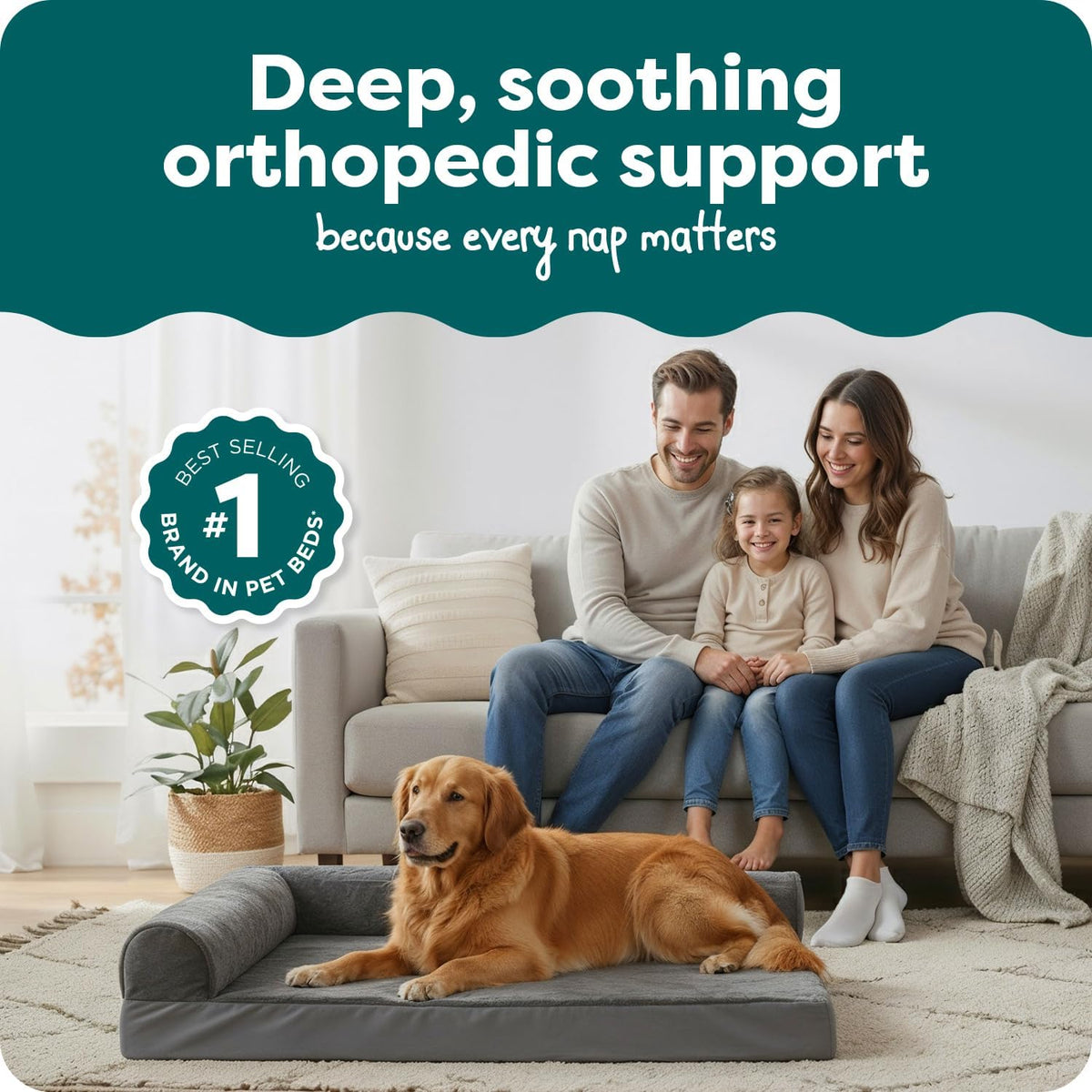 Furhaven Orthopedic Dog Bed for Large Dogs w/ Removable Bolsters - Jumbo / Platinum Gray - image 2