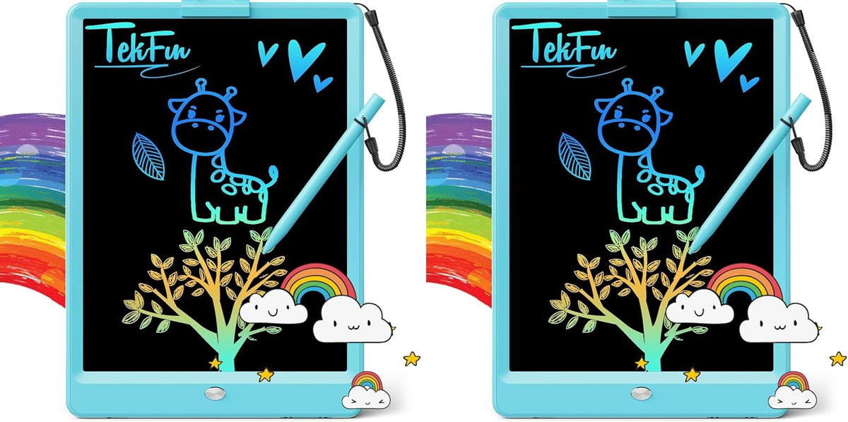 TEKFUN LCD Writing Tablet for Kids, Mess Free Doodle Board - Blue / 10 inch(Pack of 2)