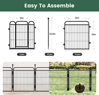Gardner Pet Dog Playpens, 24" H 16 Panels Dog Pen Outdoor/Indoor Dog Fence Exercise Pen for Small - Black / 16 / 24"H - image 2