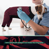 Kuoser Dog Recovery Suit, Anti Licking Dogs Rear Leg Sleeve, Abdominal Dog Surgical Suit with Pants Cover Protect Wounds, Dogs Elbow Protector Soft Pet Surgery Onesie Cone Alternative, Red 4XL