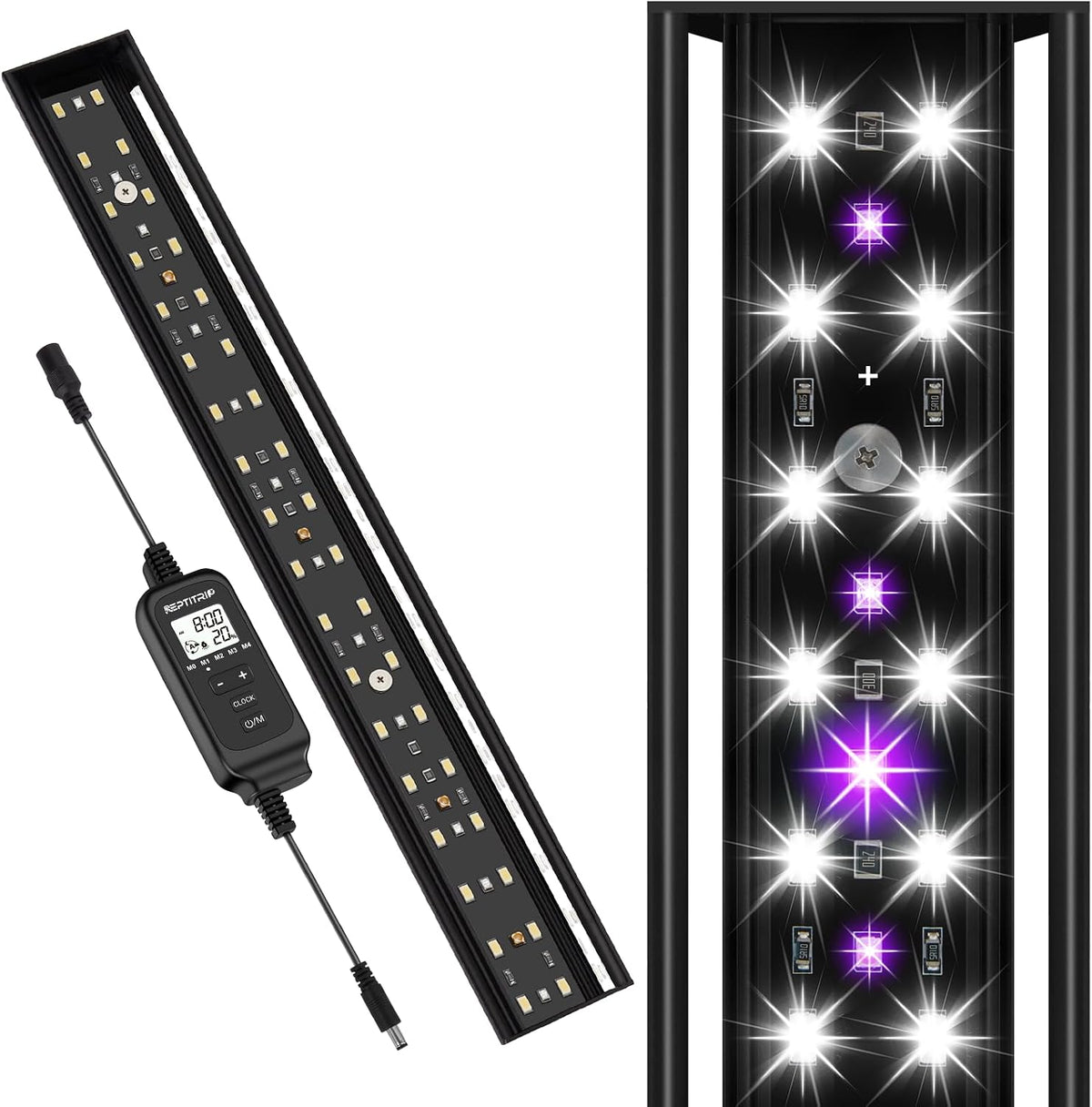 16-Inch LED UVB Reptile Light with Auto On/Off & Preset Day-Night - 16 INCH