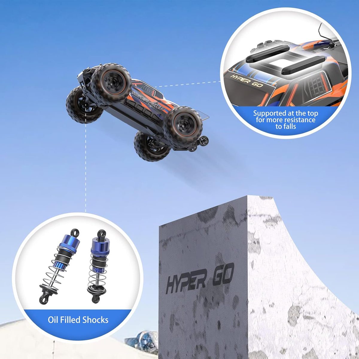 HYPER GO H16DR 1:16 Scale Ready to Run Fast Remote Control Car - image 3