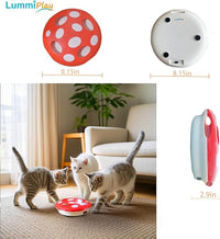 Interactive Cat Toy Automatic Mushroom - Whack-a-Mole Game with Rotating Feathers for Indoor Cats, Hide & Seek Rechargeable Toys Boredom Relief Adult Kittens, Safe Chew Proof Design (Red)