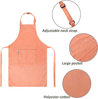 Aurya kids apron and chef hat set in light blue with front pocket and adjustable strap - view 11