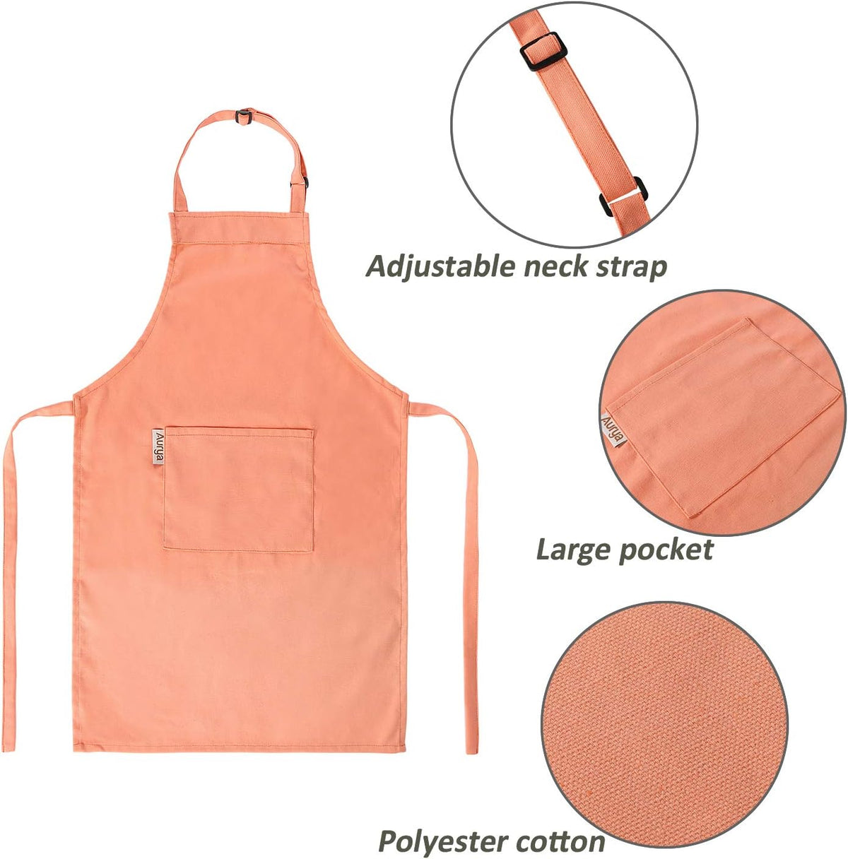 Aurya kids apron and chef hat set in light blue with front pocket and adjustable strap - view 11