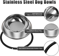 Serentive 3 Pcs Metal Dog Bowls for Small Dogs - 36 oz / Classic - image 4