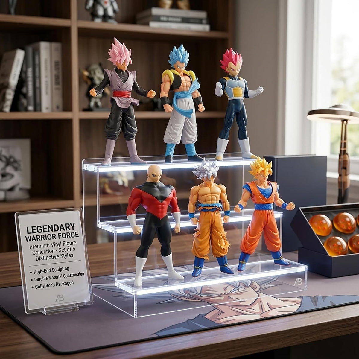 EAZZ 8 piece anime super hero action figures set, 7.8 inch warrior figurines - view 8