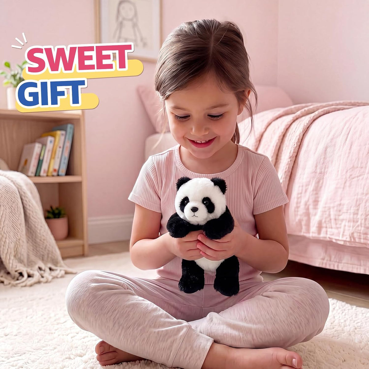 PEACH CAT tuxedo cat stuffed animal, black and white weighted kitten plush - view 16