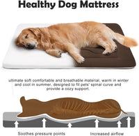 Large Dog Bed Soft Dog Crate Pad Mat 42 in Non-Slip Bottom Washable - 48.0"L x 30.0"W x 1.2"Th / Dark Brown - image 3