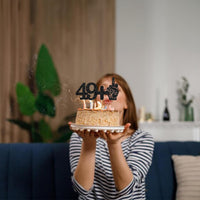 Ephlyn 1Pc 49+1 Black Glitter Cake Topper 50th Birthday Party Cake - 50th-1Pcs / Black - image 4