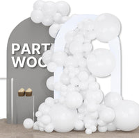 PartyWoo White Balloons 155pcs Matte White Latex Balloons Different - White-3051 / 5/10/12/18 inch
