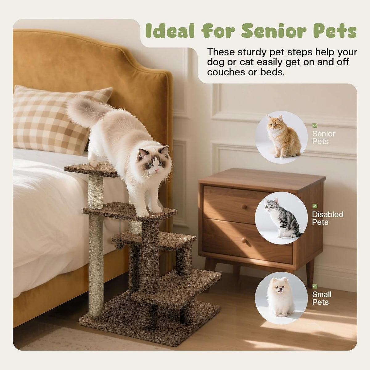 4-Step Pet Steps for Cats/Dogs - Brown / 1 / 4-step - image 4
