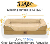 Washable Orthopedic Large Dog Bed - XL Large Dog Bed with Removable Bolsters Cover Foam Support Big Dogs Beds Non-Slip Bottom & Waterproof Pet Beds