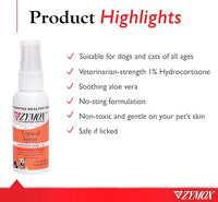 Zymox Topical Hot Spot Spray for Dogs and Cats with 1% Hydrocortisone, 2oz