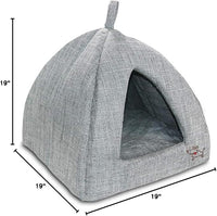 Pet Tent - Soft Bed for Dog and Cat by Best Pet Supplies - Gray Linen, 19" x 19" x H:19"