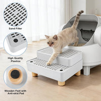 Adjustable Litter Box Step, Cat Ramp for Litter Box, 2 Steps - Light Grey / 2 step - image 3