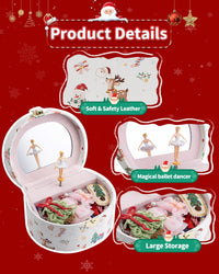 VLANDO Musical Jewelry Box for Girls - E.Christmas White - image 2
