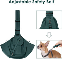 SlowTon Dog Carrier Sling - J-Green Cotton Fabric / For Pets 6-12lbs - image 3