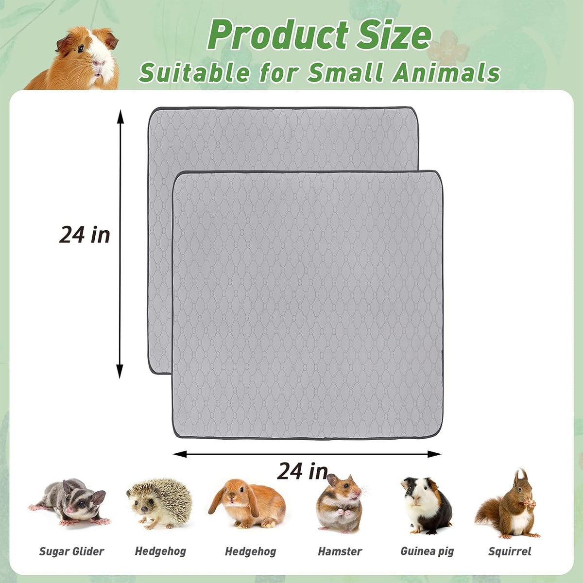 2Pack Guinea Pig Cage Liners - 12 In Grid Length / C&C 2x2(24" x 24") 2Pack - image 2