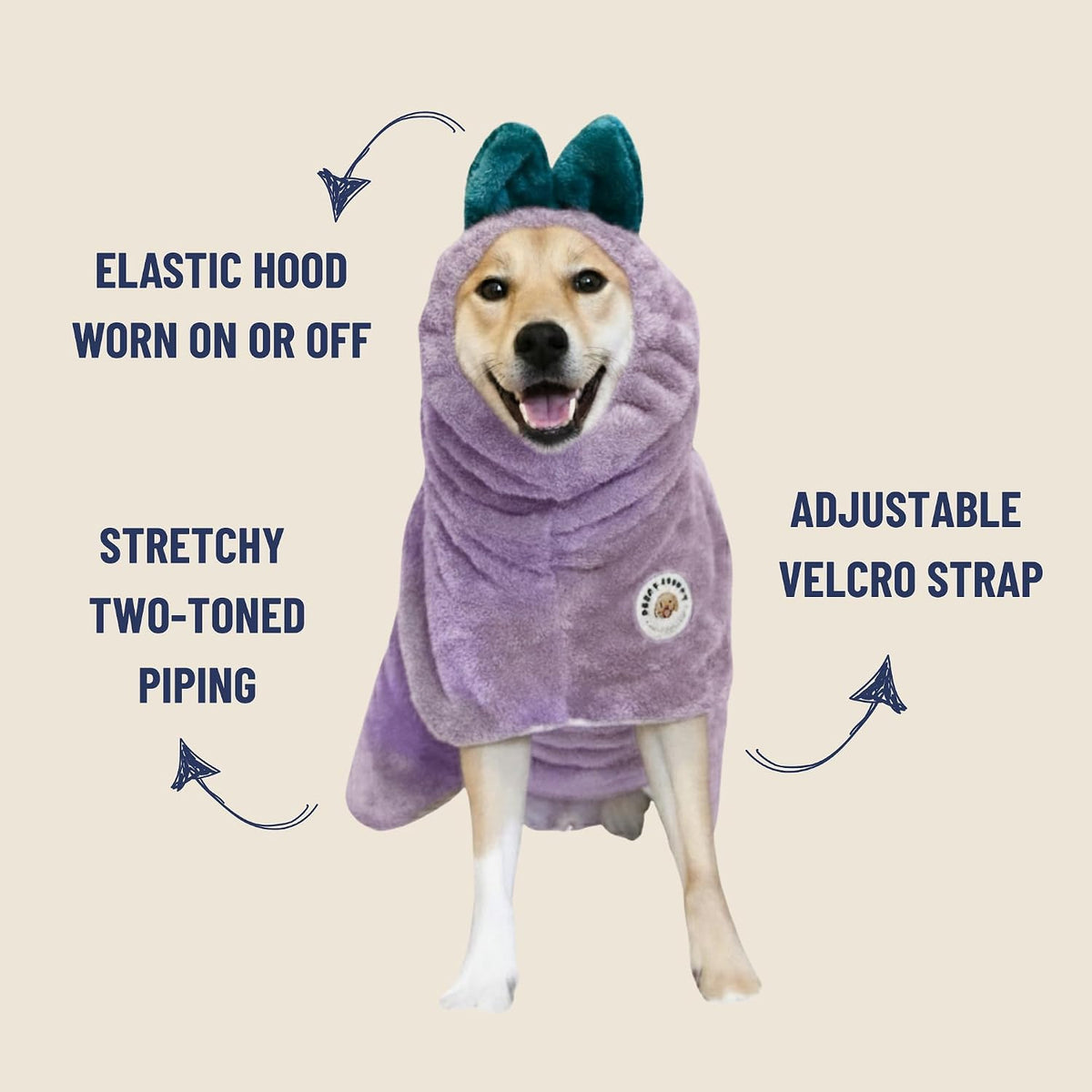 DERPYCHAPPY Dog Bathrobe for Small to Large Dogs, Microfiber – Essentials for Dogs - Lime / L - image 4