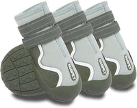 Dog Shoes, Waterproof Dog Boots & Paw Protectors with Anti-Slip Sole, 4pcs/Set Pet Dog Booties, Reflective Dog Shoes for Small Medium Large, Winter Snowy Summer Hot Pavement (Green, 5# (M))