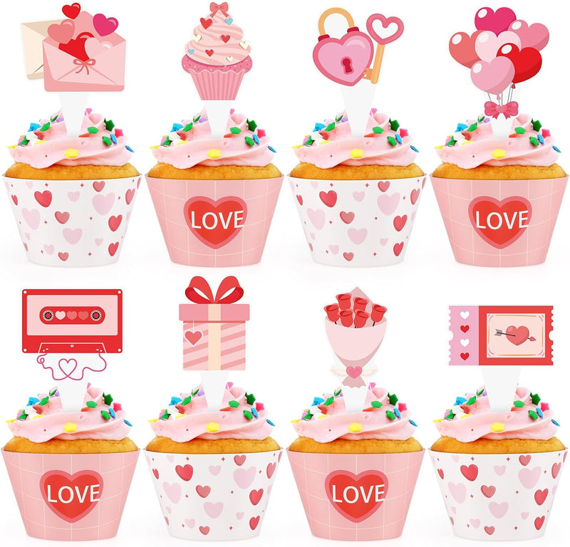 Hxezoc football cupcake toppers and wrappers set with brown and green football designs