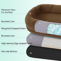Orthopedic Human Dog Bed, with Faux Fur Washable Cover, Blanket - Brown / Human Dog Bed (72x40x10) - image 3