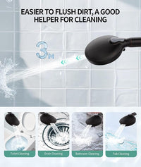 Filtered Shower Head with Handheld, High Pressure 9 Spray Mode Matte Black Showerhead with 4 Filters, Detachable Shower Head, Water Softener Filters Beads for Hard Water - Remove Chlorine