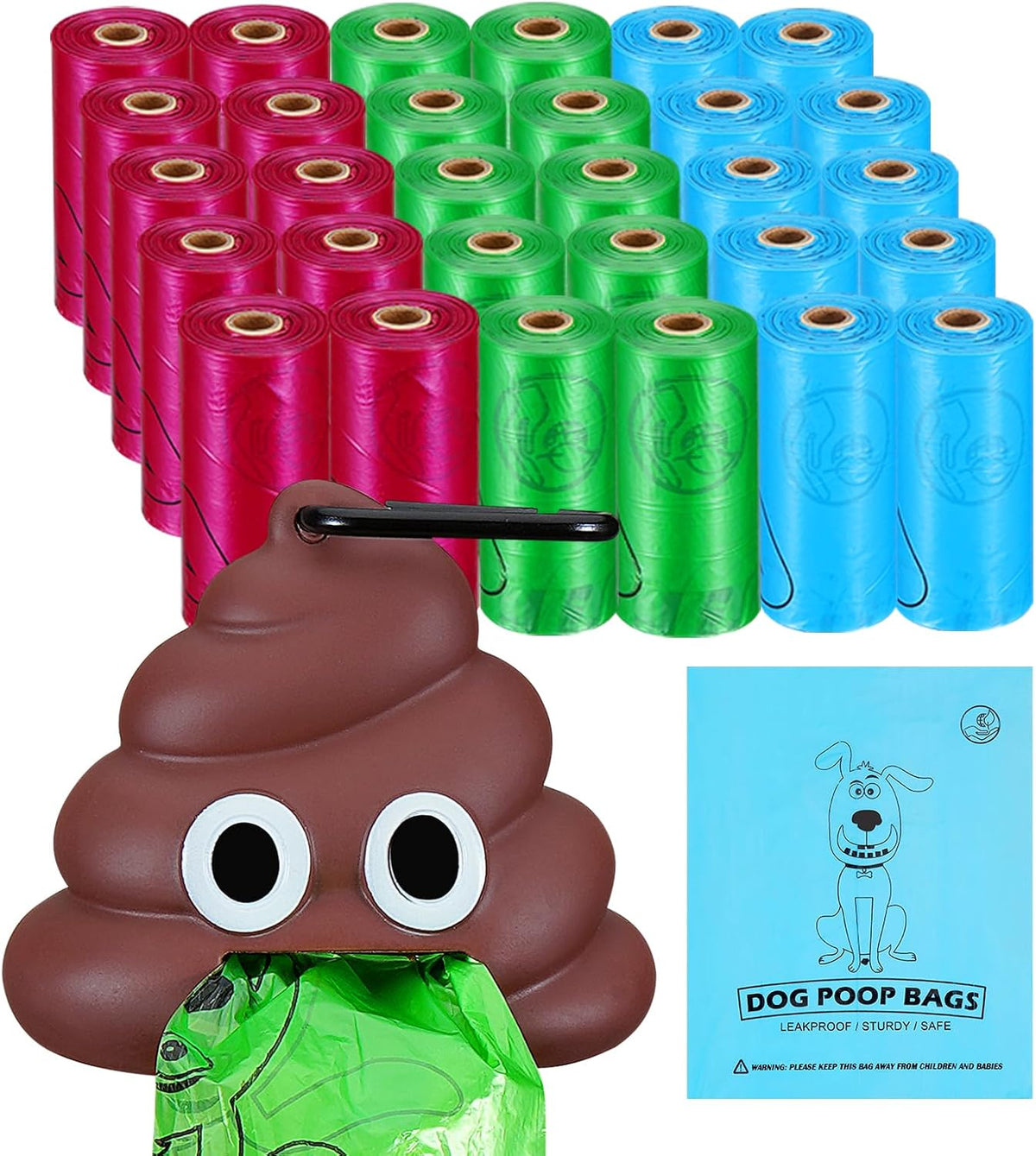 Letalong Dog Poop Bag With Holder - 30 Rolls