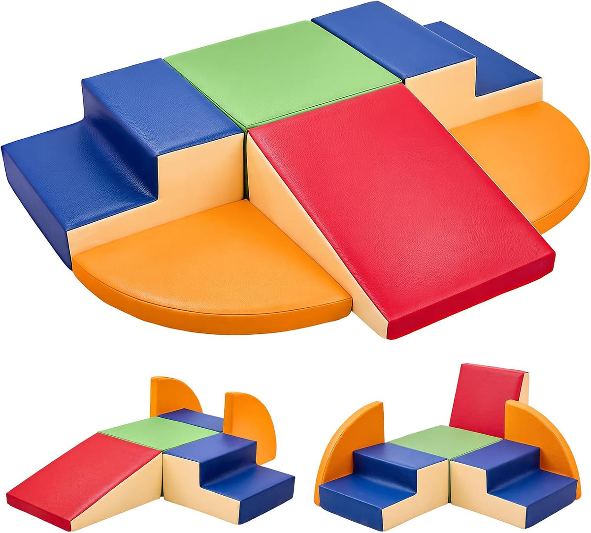 TODIBY 6-Piece Soft PU Leather Toddlers Climbing Toys - Classic / Extra-large Size