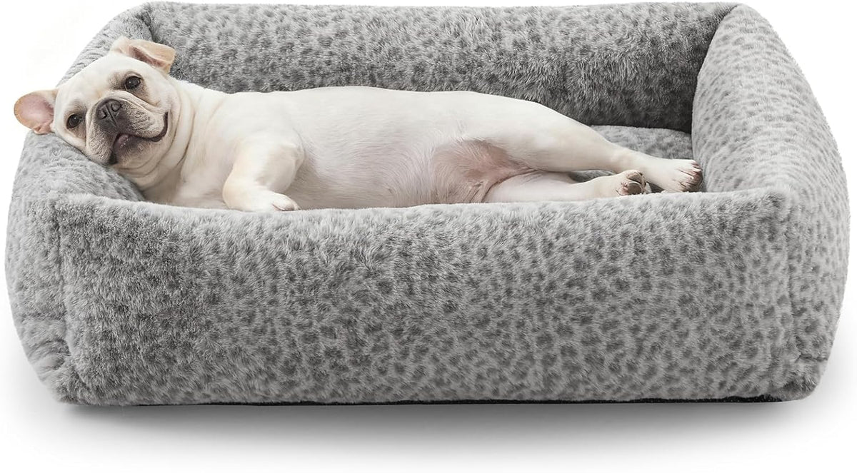 JOEJOY Cute Dog Bed Medium Size Dog - Grey / S PLUS (25"x21"x7")